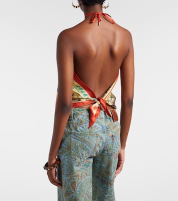 Bedrucktes Neckholder-Top aus Seide | Etro