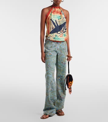 Bedrucktes Neckholder-Top aus Seide | Etro