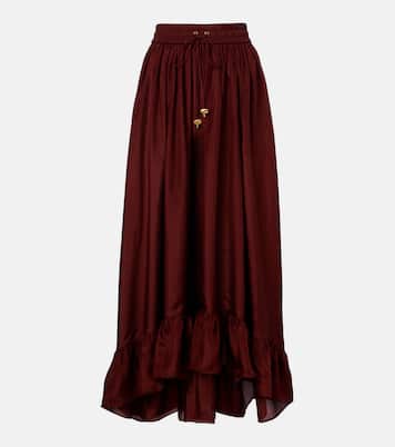 Aster gathered silk habotai maxi skirt | Zimmermann