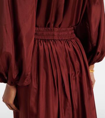 Aster gathered silk habotai maxi skirt | Zimmermann