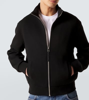 Herringbone cotton-blend zip-up sweater | Givenchy