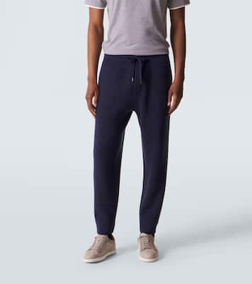 Ribbed-knit cashmere sweatpants  | Brunello Cucinelli