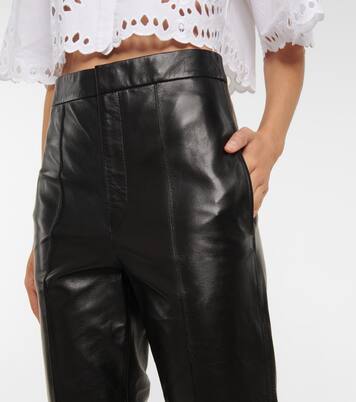 High-Rise-Hose Bilirokia aus Leder | Isabel Marant