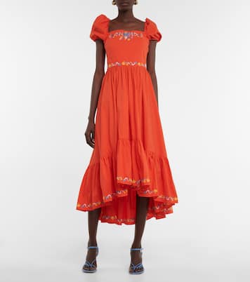 Robe midi Hayden brodée | Caroline Constas