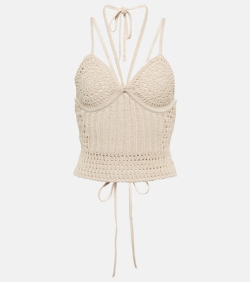 Ralia cotton-blend crocheted crop top | Simkhai