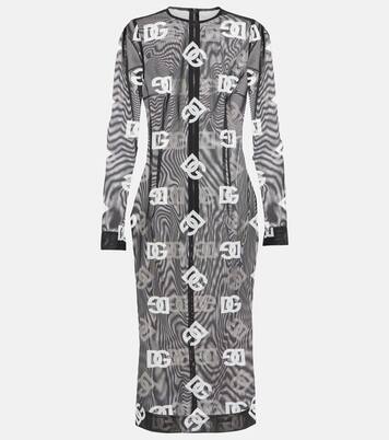 Robe midi en tulle à logo | Dolce&Gabbana
