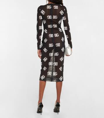 Robe midi en tulle à logo | Dolce&Gabbana