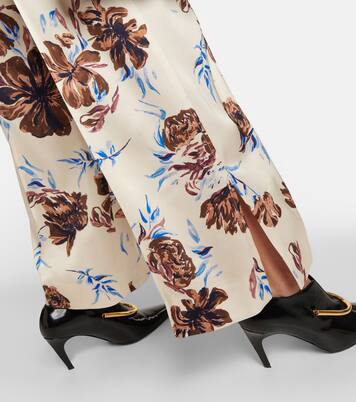 Pantalon ample à taille haute à fleurs | Jil Sander
