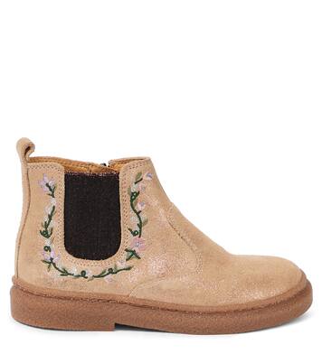 Embroidered suede Chelsea boots | Pom d'Api