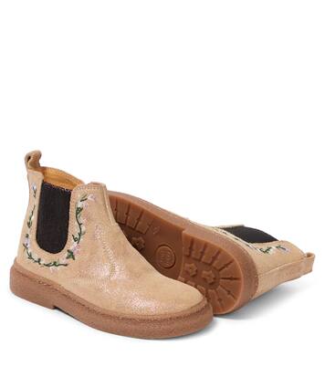 Embroidered suede Chelsea boots | Pom d'Api