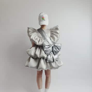 Tiered satin dress | Caroline Bosmans