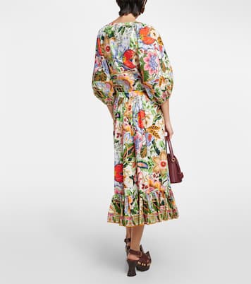 High-rise floral cotton midi skirt | Etro