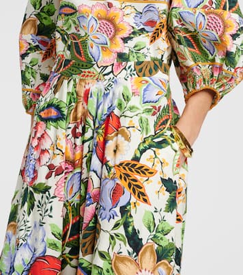 High-rise floral cotton midi skirt | Etro