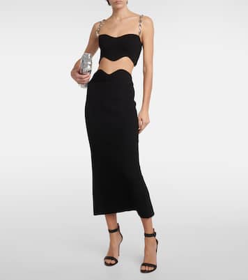 Ensemble top raccourci et jupe midi Marina Wave | Galvan