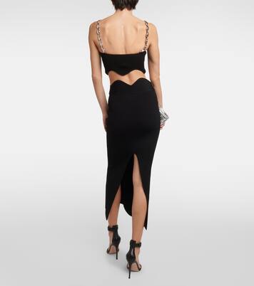 Ensemble top raccourci et jupe midi Marina Wave | Galvan