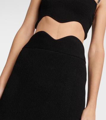 Ensemble top raccourci et jupe midi Marina Wave | Galvan