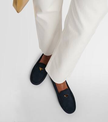 Logo suede loafers | Prada