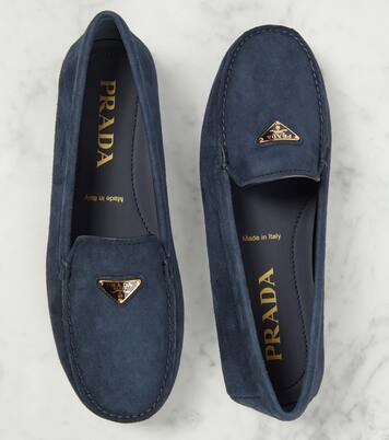 Logo suede loafers | Prada