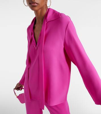 VGold tie-neck blouse | Valentino