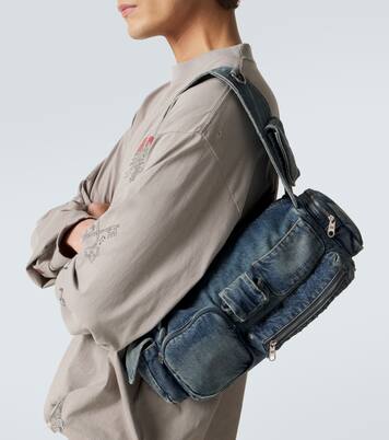 Superbusy Sling Small denim shoulder bag | Balenciaga