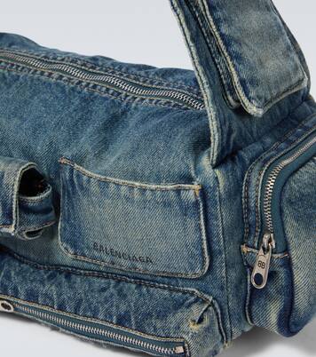 Superbusy Sling Small denim shoulder bag | Balenciaga