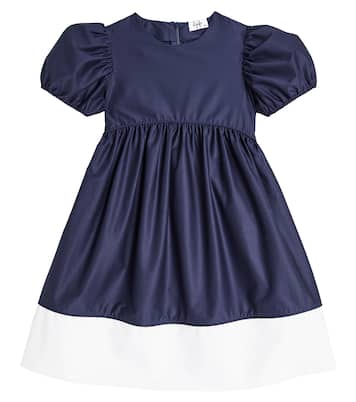 Puff-sleeve cotton-blend dress | Il Gufo