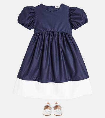 Puff-sleeve cotton-blend dress | Il Gufo