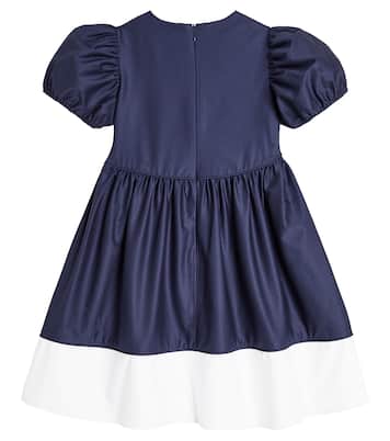 Puff-sleeve cotton-blend dress | Il Gufo