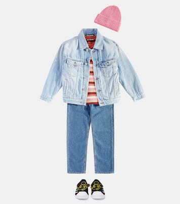 Face striped cotton sweater | Acne Studios Kids