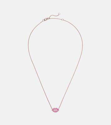 Collana Scarlett Kiss in oro rosa 14kt con zaffiri rosa | Roxanne First