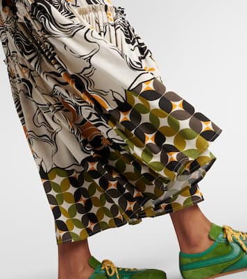 Robe longue imprimée en satin | Dries Van Noten