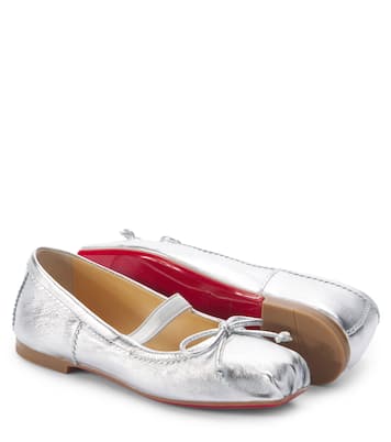 Baballet metallic leather ballet flats | Christian Louboutin Kids