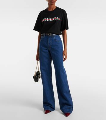 Gucci Lido printed cotton jersey T-shirt | Gucci