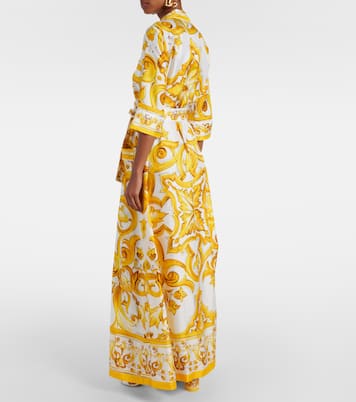 Robe longue Majolica en soie | Dolce&Gabbana