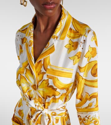 Robe longue Majolica en soie | Dolce&Gabbana