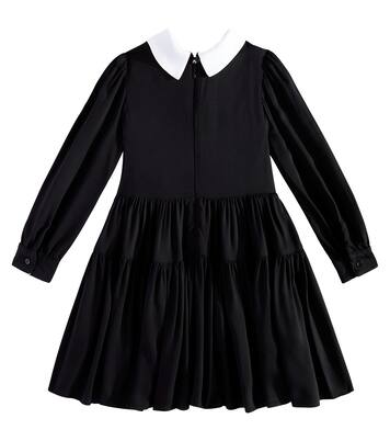 Twill bow-detail embellished dress | Monnalisa