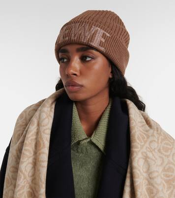 Logo ribbed-knit wool-blend beanie | Loewe