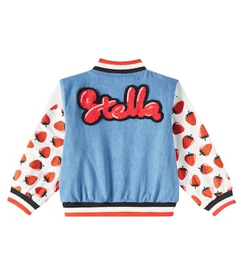 Logo patch-appliqué denim varsity jacket | Stella McCartney Kids