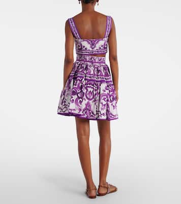Majolica cotton poplin miniskirt | Dolce&Gabbana