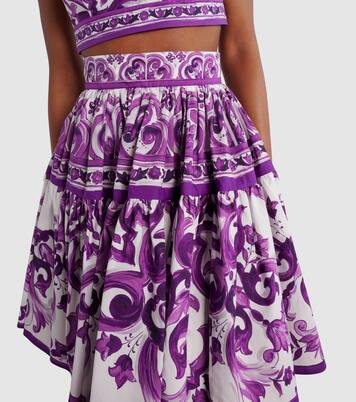 Majolica cotton poplin miniskirt | Dolce&Gabbana