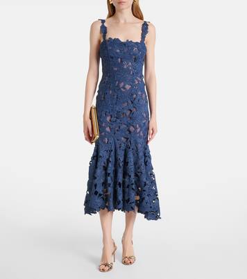 Guipure lace midi dress | Oscar de la Renta