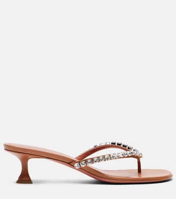 Sandalen Gigi 45 aus Leder mit Kristallen | Amina Muaddi