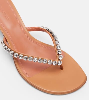 Sandalen Gigi 45 aus Leder mit Kristallen | Amina Muaddi