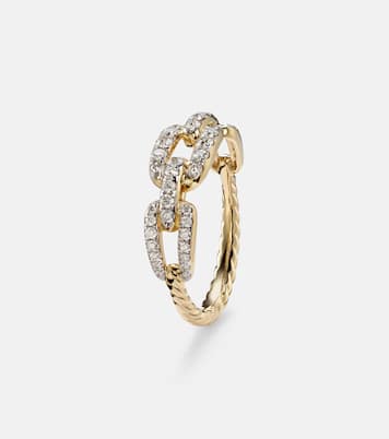 Stax Chain Link 18kt gold ring with diamonds | David Yurman