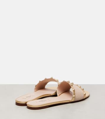 Rockstud leather-trimmed slides | Valentino Garavani