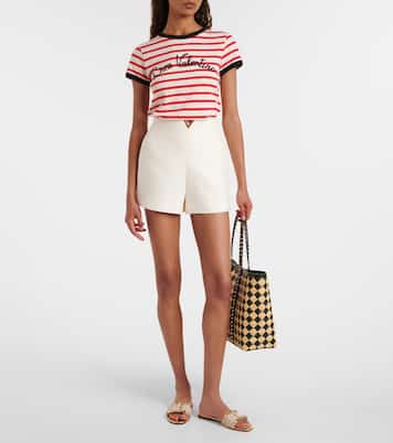 Rockstud leather-trimmed slides | Valentino Garavani