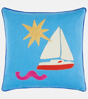 Playa Sailboat linen cushion | Jonathan Adler