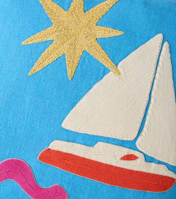 Playa Sailboat linen cushion | Jonathan Adler