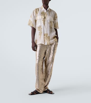 Sequined straight pants | Dries Van Noten