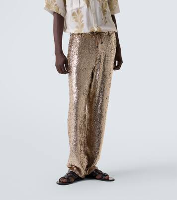 Sequined straight pants | Dries Van Noten